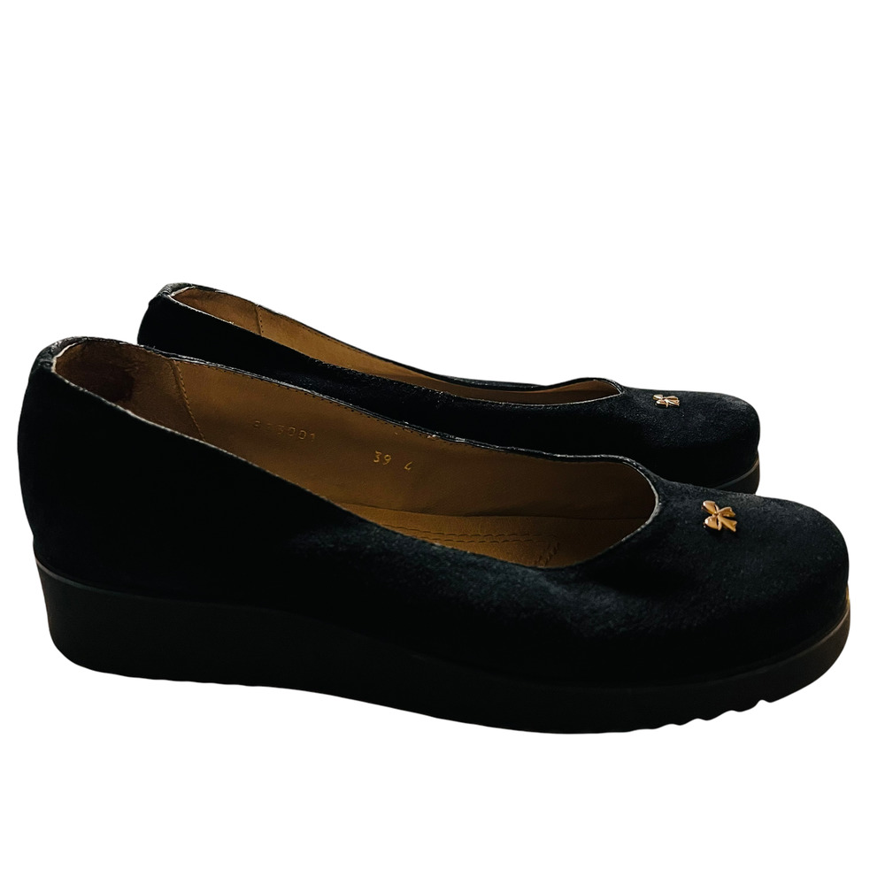 Ronnon Black Suede Platform Closed Toe Shoes Size 39
